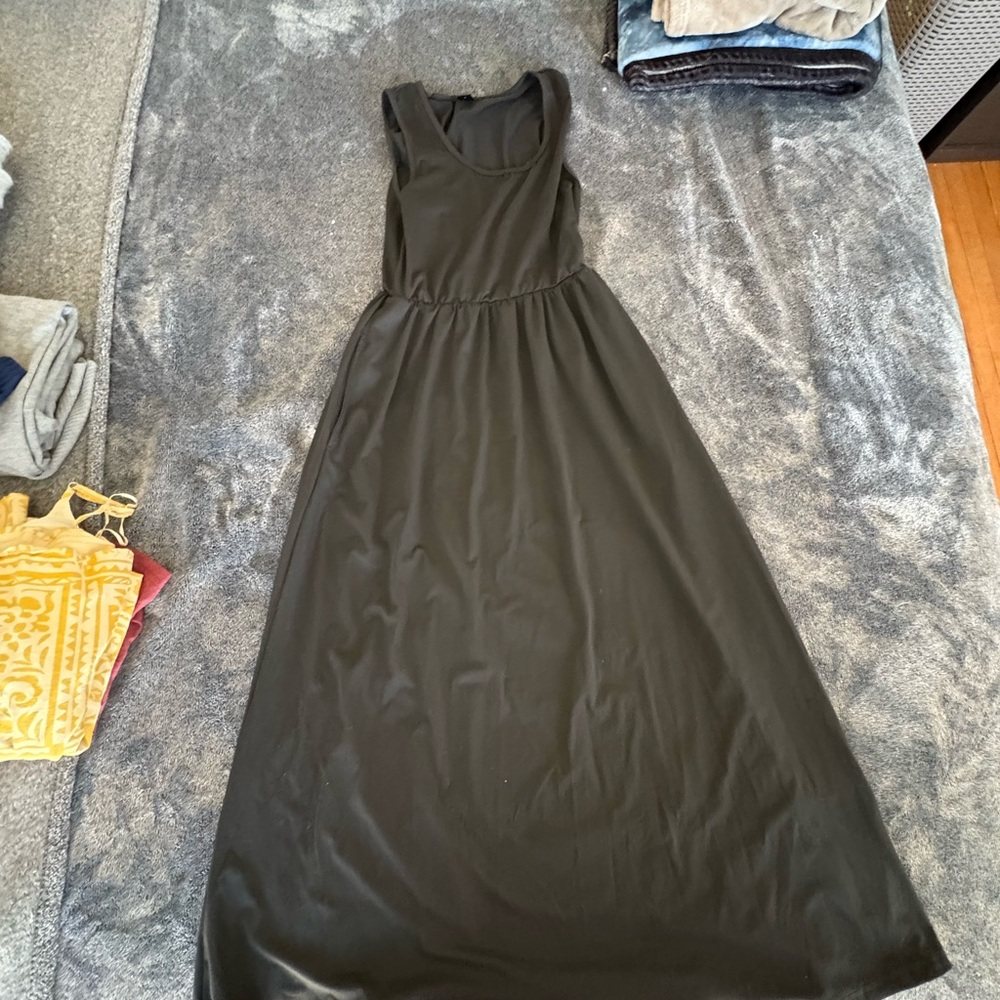 SHEIN Black Maxi Sundress Scoop Neck Sleeveless